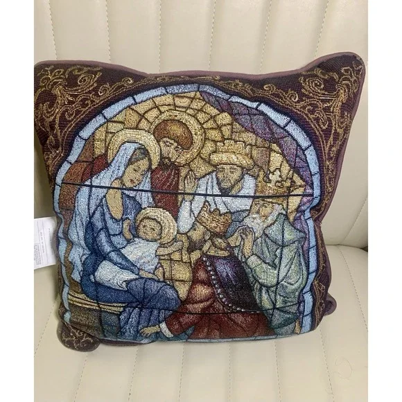 Mohawk Nativity Scene Throw Pillow 18x18