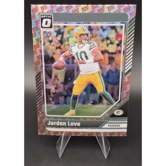 2024 Panini Donruss Optic Jordan Love #69 100 Emoji Prizm Green Bay Packers SP