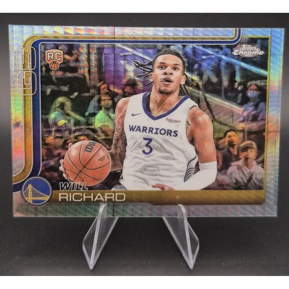 2025 Topps Chrome Will Richard #287 Rookie Hyper Refractor (RC) Warriors