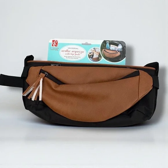 JL Childress‎ Universal Stroller Organizer with Hip Pack Tan Black Detachable