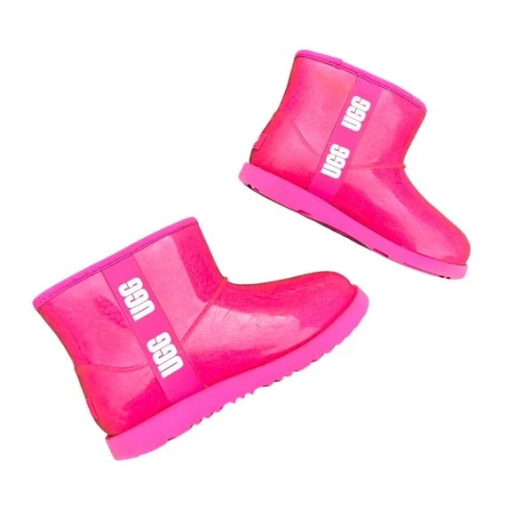 Ugg‎ Classic Clear Mini Winter Snow Rain Boots Women's Size 9 Pink