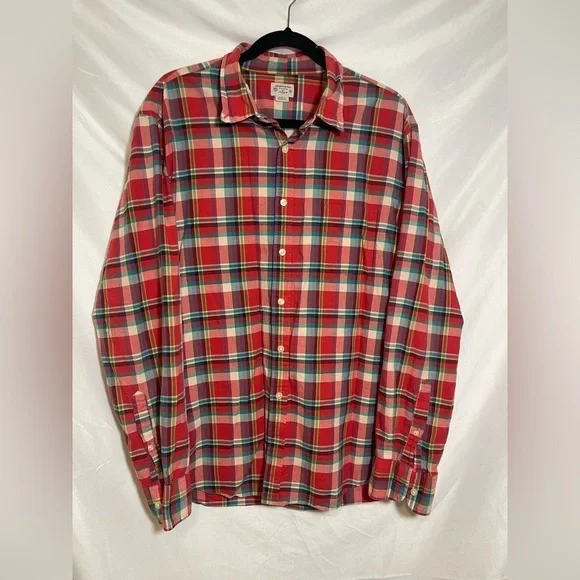 J. Crew Red and Green Plaid Casual Shirt