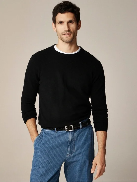 J. Crew Men’s Cashmere crewneck sweater in Black Size Medium NWT