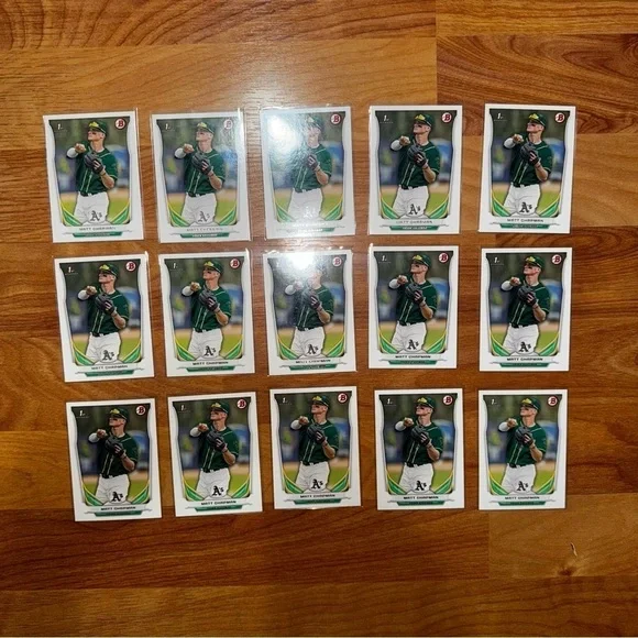 MATT CHAPMAN - 2014 Bowman Draft #DP21  Rookie Card Lot Of 15 Pack Fresh Cards