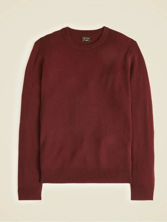 J. Crew Cashmere Crewneck Sweater in Port Wine Burgundy Size Medium NWT