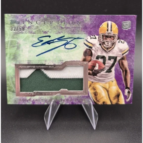 2013 Topps Inception Eddie Lacy #IAJP-EL Autograph Jumbo Patch Purple /50