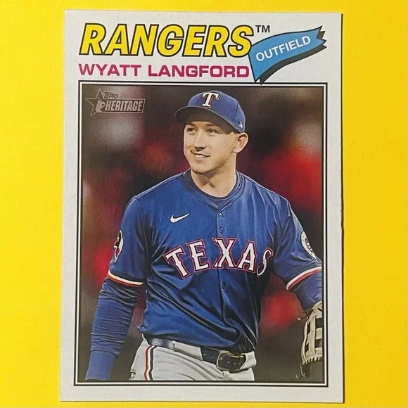 2026 Topps Heritage Baseball Wyatt Langford #340 Texas Rangers Base