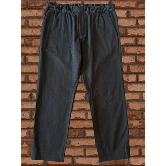 Banana Republic Slim Tapered Stretch Waist Chino Pants Men's L Black Drawstring