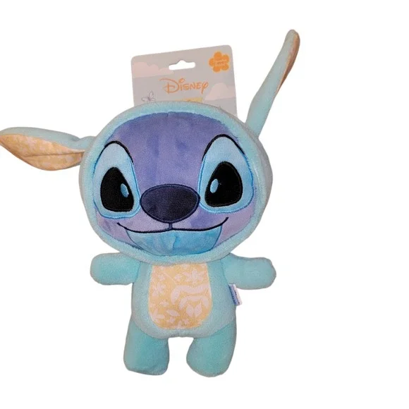 Disney Lilo & Stitch Plush Squeaker Dog‎ Toy Blue Floral12