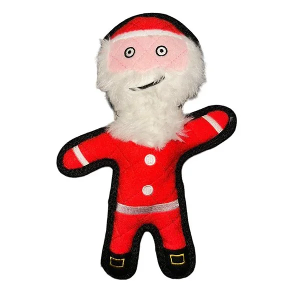New Rare HTF Tuffy Gear Red Santa Claus Faux Beard Squeakers 12
