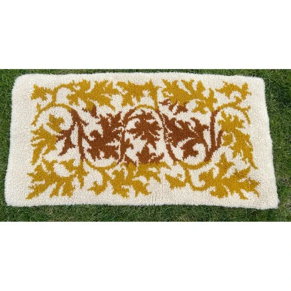 Shillcraft Wool Vintage‎ Latch Hook Rug  26.5 x 51.5 Rectangle Fall Autumn 3e