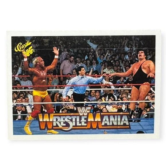 Topps 1990 WWF Hulk Hogan & Andre Giant Signal WrestleMania‎ Trading Card