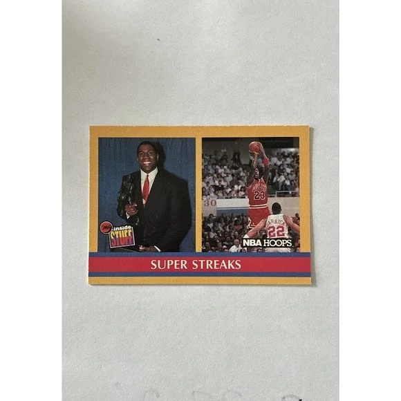 1990-91 NBA‎ Hoops - Inside Stuff Michael Jordan, Magic Johnson #385
