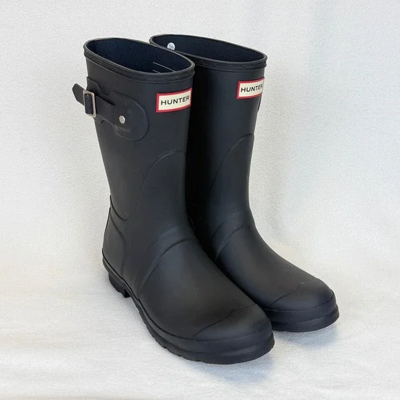 Hunter Womens Original Short Rain Boot Matte Black WFS1000RMA US 9 UK 7 EU 40/41