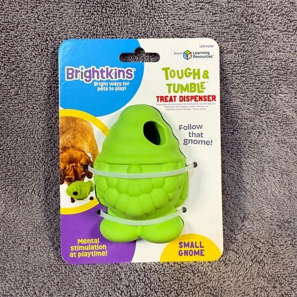 Brightkins Tough and Tumble Dog Treat Dispenser Sm Gnome Dog Toy