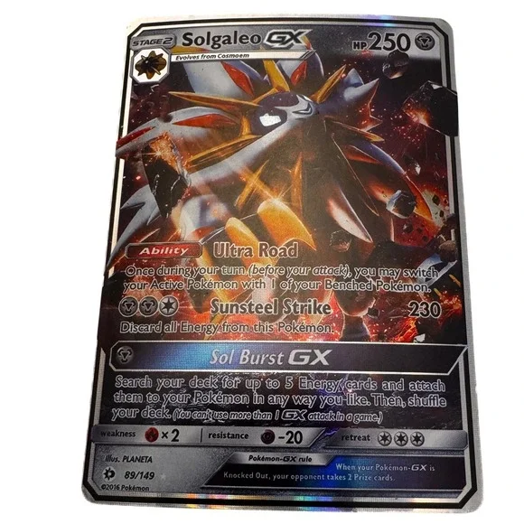 Pokemon Solgaleo GX 89/149 Sun & Moon Base Set Ultra Rare Holo Card 2016‎