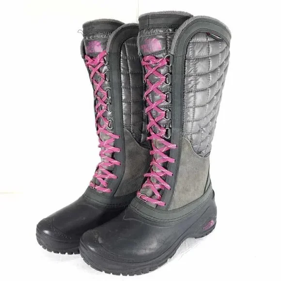 The North Face Women’s Thermoball Utility US 7 Gray Lace Up Winter Snow Boots