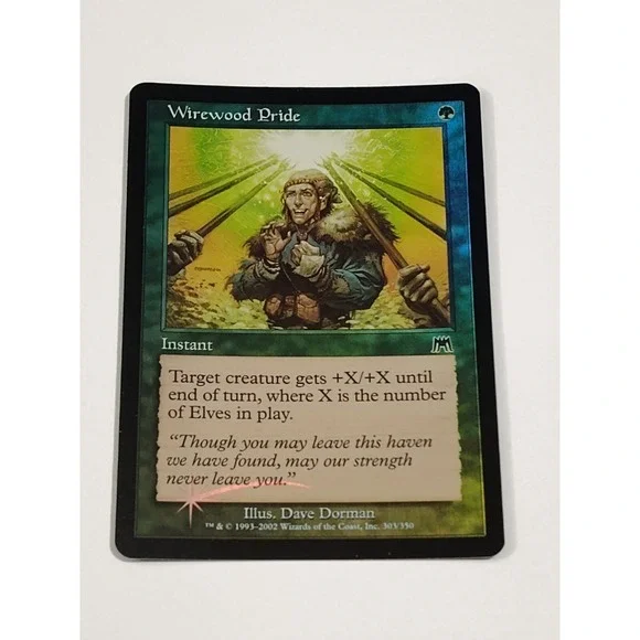 MTG Wirewood Pride‎ FOIL Onslaught Green FOREST Magic Gathering Card BG.1WAA2029
