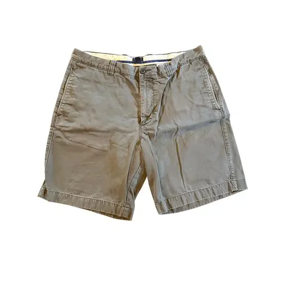 J. Crew Chino Shorts Mens 36 Tan Flat Front 9‎ Inseam Casual