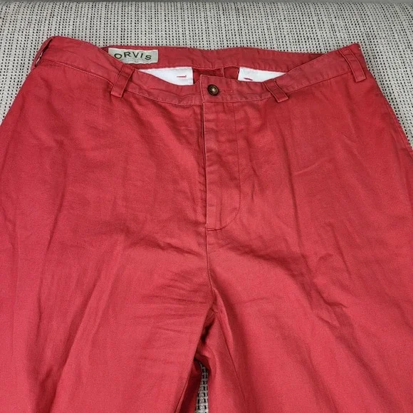 Orvis Pants‎ Mens 34x30 Red Chino Classic Fit Straight Leg Casual Cotton