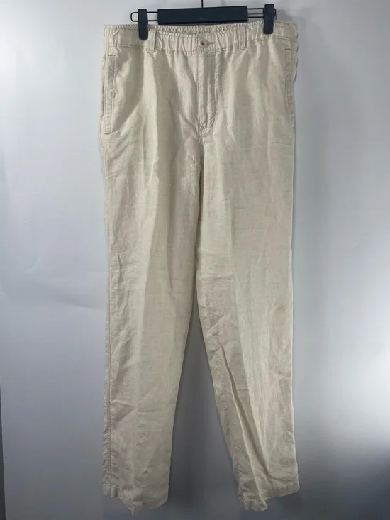 Tommy Bahama Relax Men’s Ivory Cream 100% Linen Drawstring Medium Pants