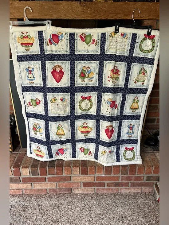 Vintage Christmas Angel Lap/Wall Quilt Fabric Panel Design Dianna Marcum Winter