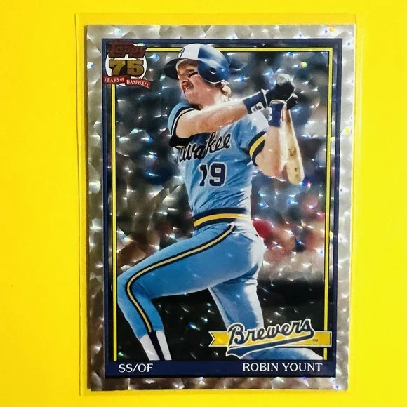 2026 Topps Series 1 Robin Yount 1991 Topps Crackle Foil Parallel #T91-32 Brewers