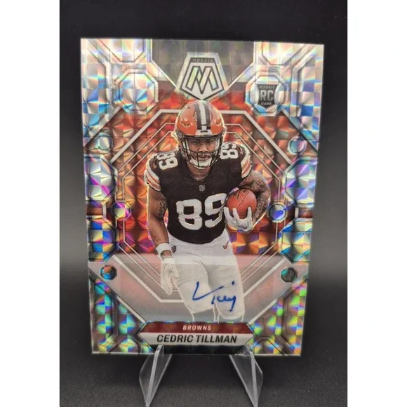 2023 Panini Mosaic Rookies Cedric Tillman #296 Mosaic Prizm Autographs (RC)