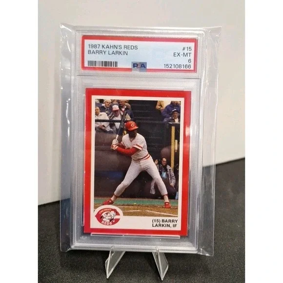 1987 Kahn's Reds #15 Barry Larkin PSA 6 EX-MT low pop 10 RARE
