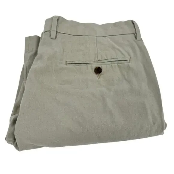 J Crew Pants Mens 34x30 (35x28‎ ACTUAL) Tan Coastal Linen Cotton Chino Preppy