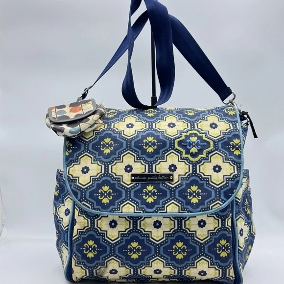 PETUNIA PICKLE BOTTOM Boxy Backpack Diaper Bag Majestic Murano Glazed Canvas Euc