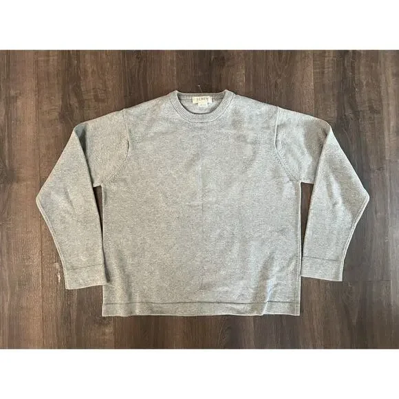 Vintage J. Crew Men’s Size Xl Gray 100% Cotton Knit Crewneck Sweater Pullover