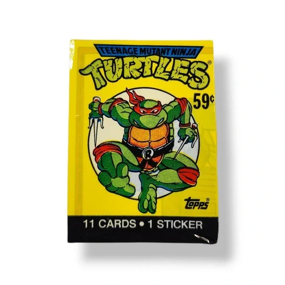 Teenage Mutant Ninja Turtles 1 Single‎ Yellow 1989 Pack 11 Cards 1 Sticker Topps