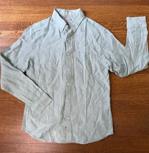 J. Crew Men's Irish Linen Button Down Shirt Size Medium