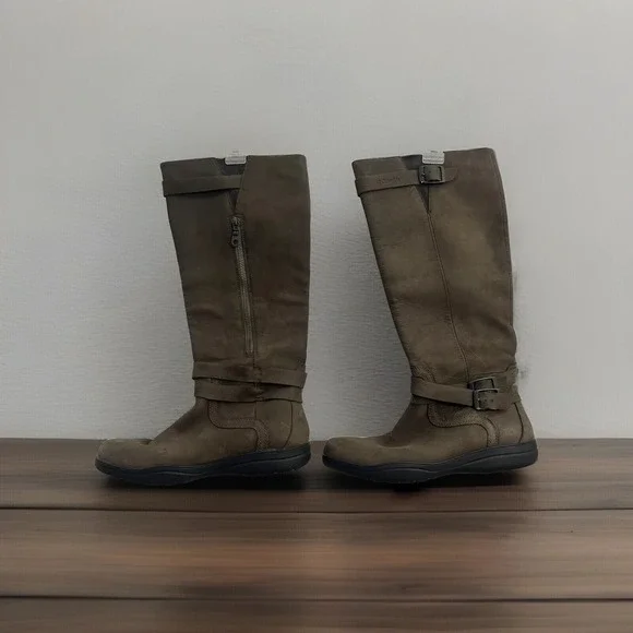 Columbia Boots Women's Brown Leather Waterproof Knee High Jessa Riding Pull On 8