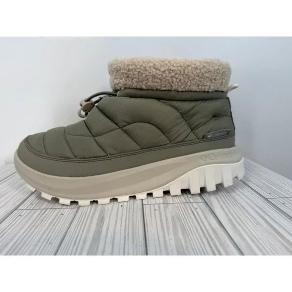 Columbia Snowtrot Shorty Sage Green Quilted‎ Puffer Snow Boots Women's 10