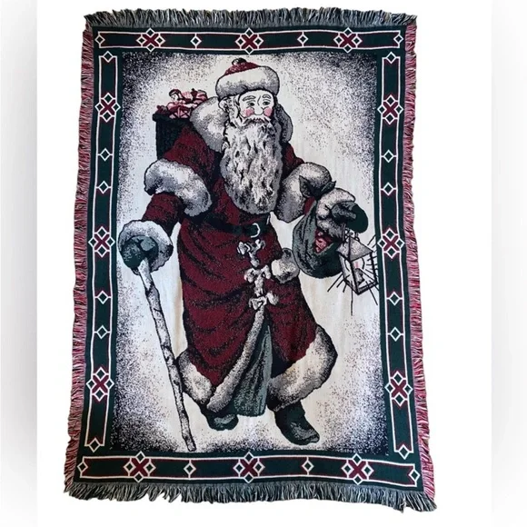 Christmas Vintage BEACON‎ Santa Claus Blanket/Throw Blanket Tapestry 48