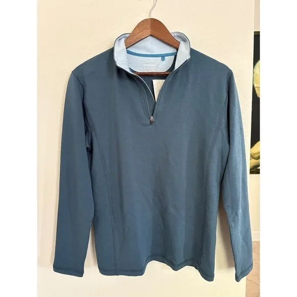 J.Crew Crewcuts Performance Half Zip Pullover Top XL  Blue Green