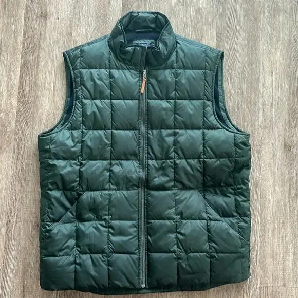 J.Crew Dark Green Box-Quilted PrimaLoft Vest‎ Size XL