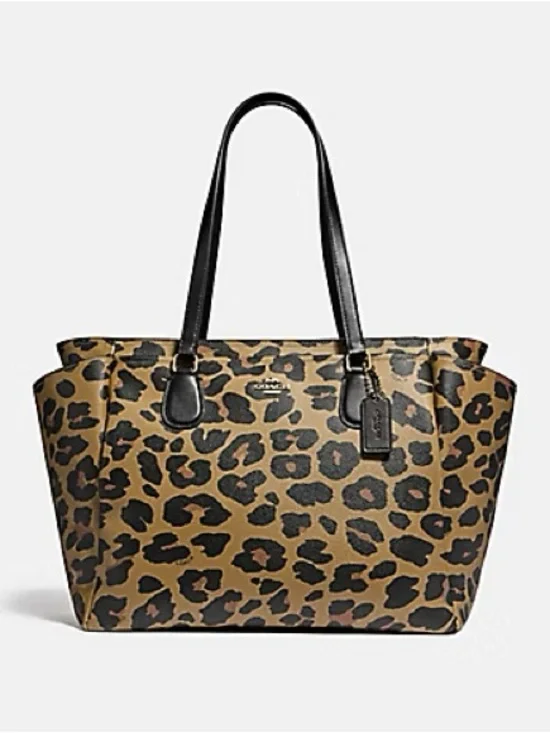 COACH BABY BAG WITH LEOPARD PRINT NWT