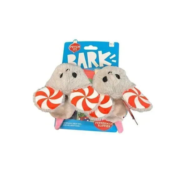 Bark Deck The Howls Peppermice Slippies Squeakers Crazy Crinkle Dog Toy XS-S