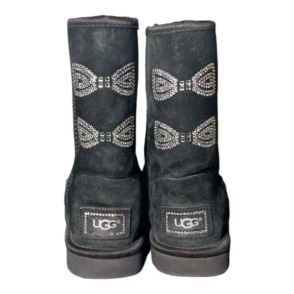 Ugg Black Rhinestone Bow Boots
