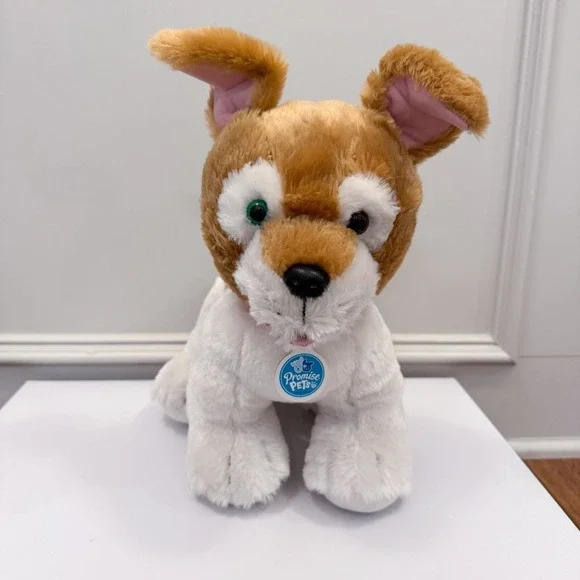 Promise Pets Build A Bear Brown‎ White Dog Plush Green Brown Eyes Heterochromia