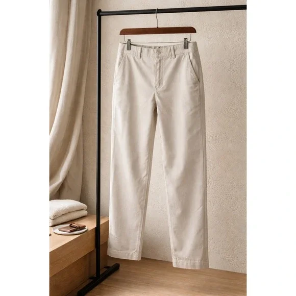 COOFANDY Mens Beige Rayon Linen Blend Straight Leg Casual Pants Size XS NWT‎