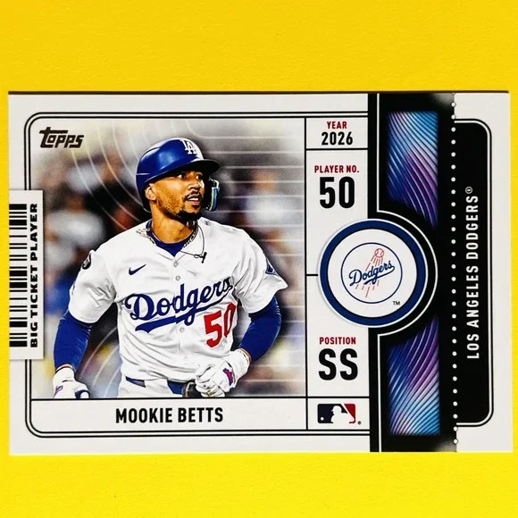 Mookie Betts 2026‎ Topps Series 1 Big Ticket Player Insert #BTP-8 Dodgers