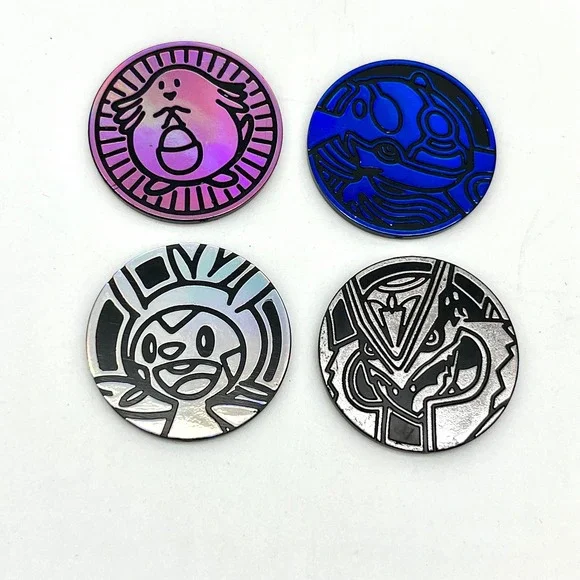 Pokemon TCG Coins Lot of 4 Collectible Game‎ Coins Chansey Lugia Grookey
