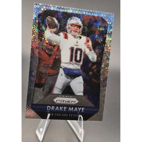 2025 Prizm Drake Maye #8 Throwback No Huddle Disco Silver Prizm Patriots