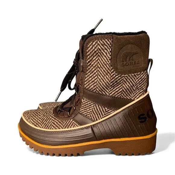 SOREL WOMEN'S TIVOLI II HERRINGBONE brown WATERPROOF WINTER BOOTS sz 6