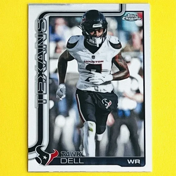 2025 Topps Chrome NFL Football Tank Dell #123 Houston Texans Base Card
