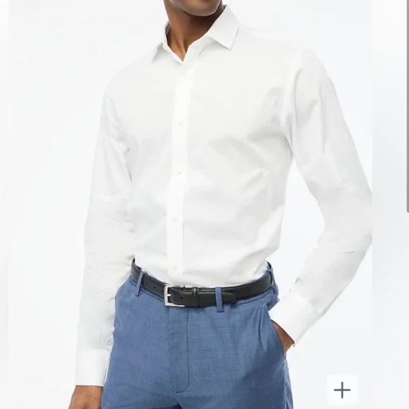 NWT J. Crew Classic Bowery performance dress shirt in white Sz L